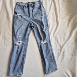 Madewell Distressed Light Blue Women's Mom Jeans Size 27
